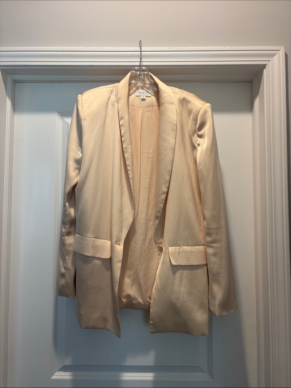 Women's Cream Open-Front Blazer Jacket